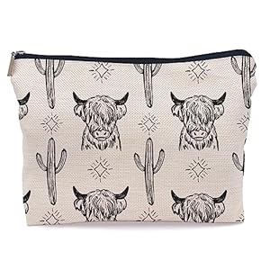 Lacosu Western Makeup Bag,Western Gifts For Women,Cow Makeup Bag,Cowgirl Stuff,Western Stuff For Women,Western Gifts,Cowgirl Gifts