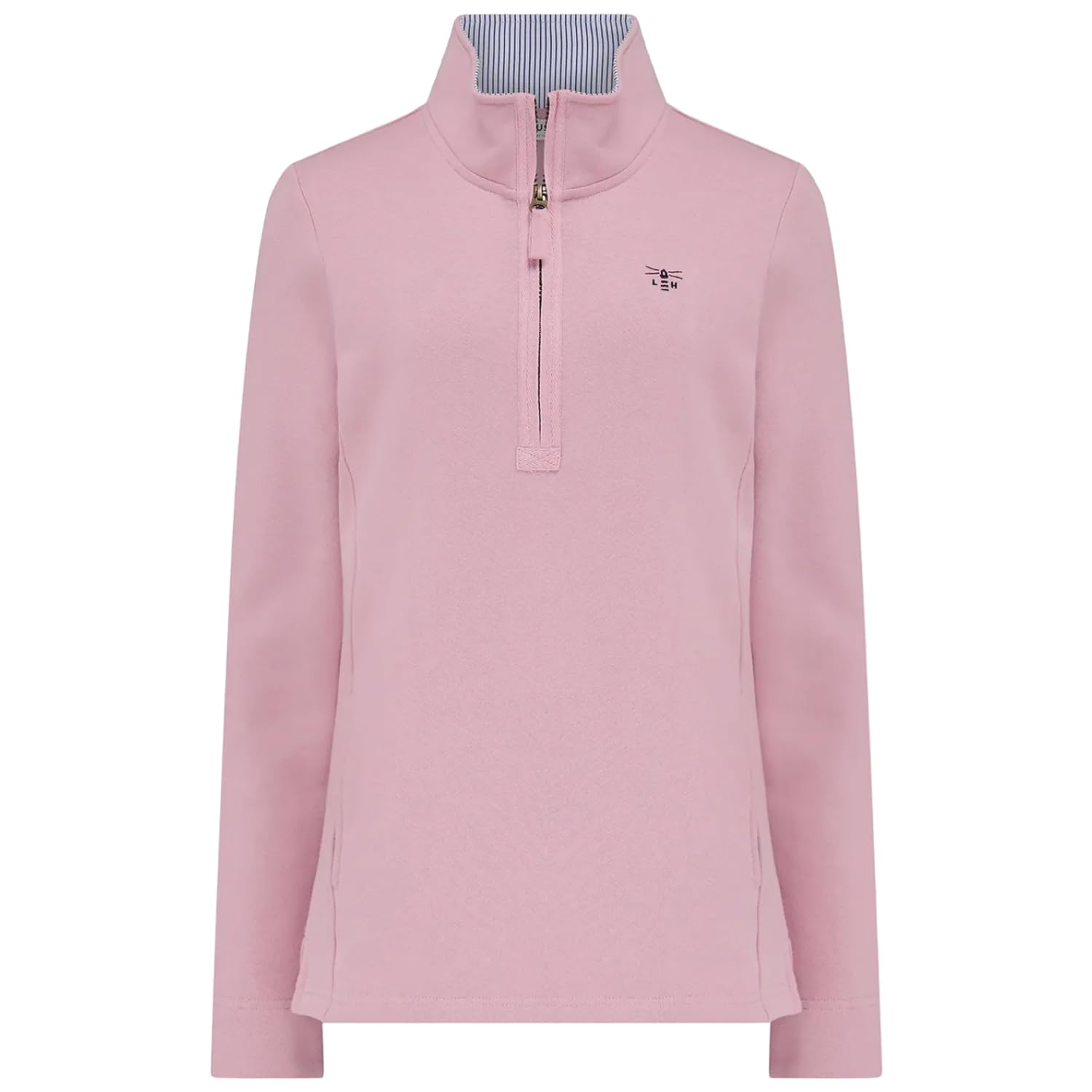 LightHouse Women's Shore Sweatshirt - Ladies Warm Half Zip Cotton Top - Pink - 16