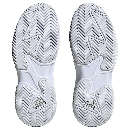 adidas Womens Barricade White/Silver Metallic/Grey One 10.54