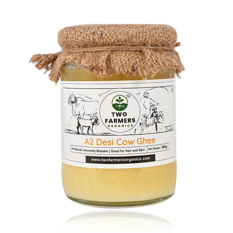 Buy Two Farmers s A2 Cultured Desi Cow Ghee (500 Ml Glass Jar) Online