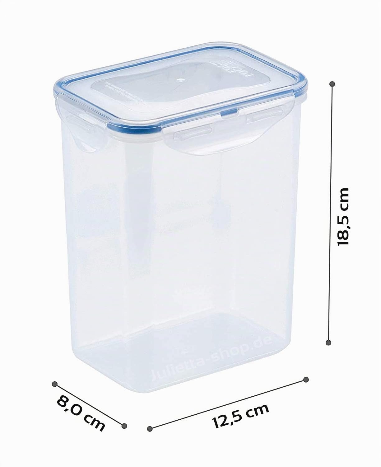 HPL813 Vorratsdosen & Frischhaltedosen | 1,8 L | BPA-frei & spülmaschinengeeignet | luftdicht & wasserdicht | Rechteckige Vorratsdose mit 4-fach Klickverschluss
