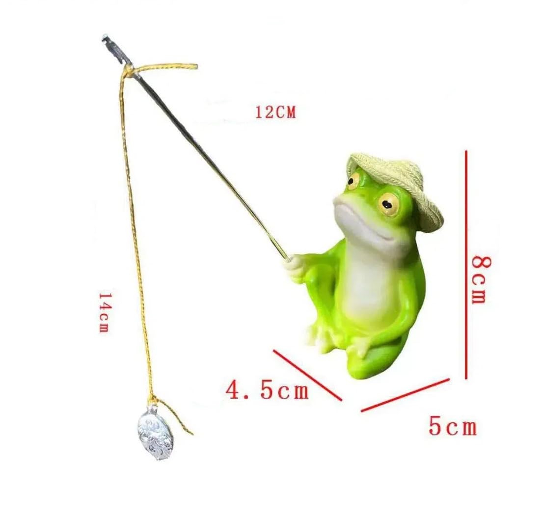 Fishing Frog Garden Statue – Resin Landscape Décor