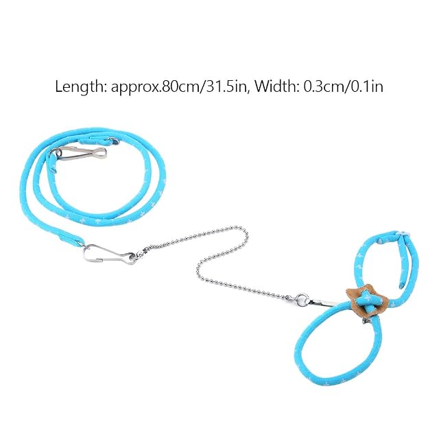 Foto 5 de 8 de Pet Hamster Training Lead, Mouse Mice Stripe Chaleco Arnés Lead Rope Walking with Finder Bell(Azul)