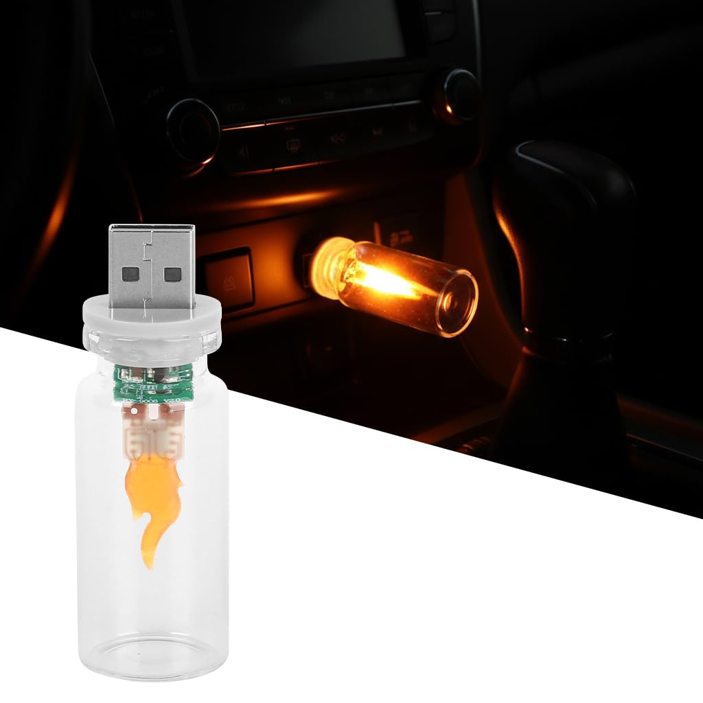 USB Flame Effect LED Light Flickering Flameless USB Light Car Light Touch Light Portable 64x22mm Night Light for Bedroom Ambient Light for Car Interior-image-21