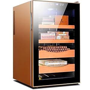 70L elektrische koelkast, 400 tellingen koeling en verwarming temperatuurregeling kast vochtigheidsbereik 65-75% met Spaanse cederhouten planken en hygrometer, cadeau for mannen vader man