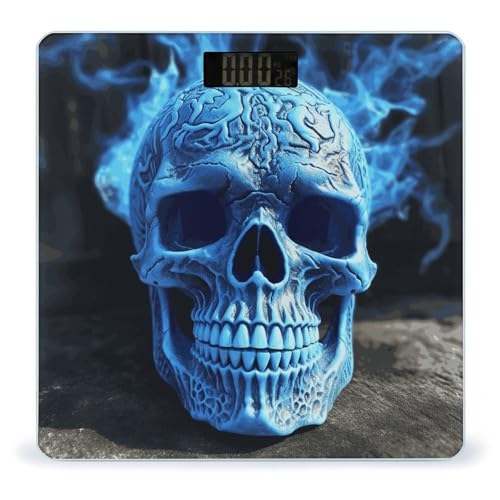 Báscula digital de baño con pantalla LED y vidrio templado