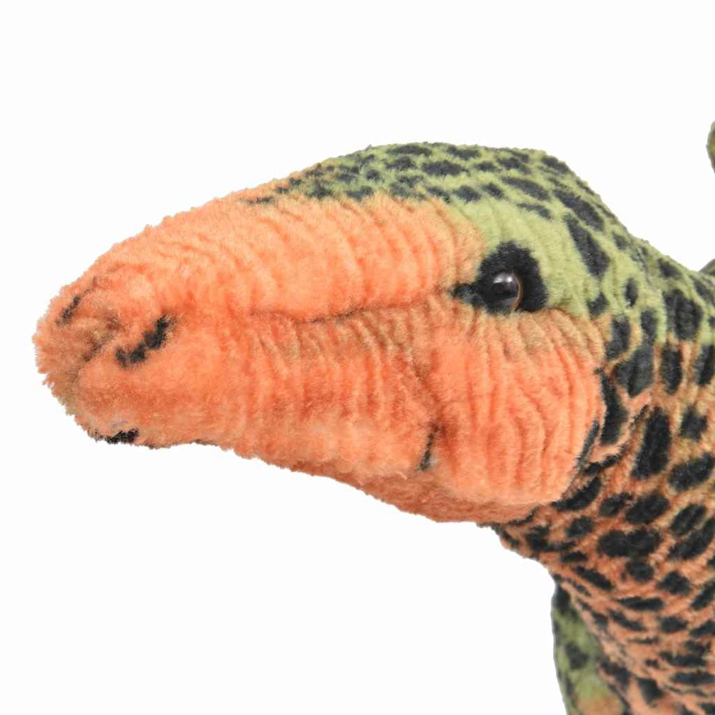 Stegosaurus pluszowe zwierzątko, stojące, zielone i pomarańczowe, XXL, miękka maskotka ze stalową ramą, 110 x 35 cm, obciążenie 100 kg, do pokoju dziecięcego, łóżka i odgrywania ról