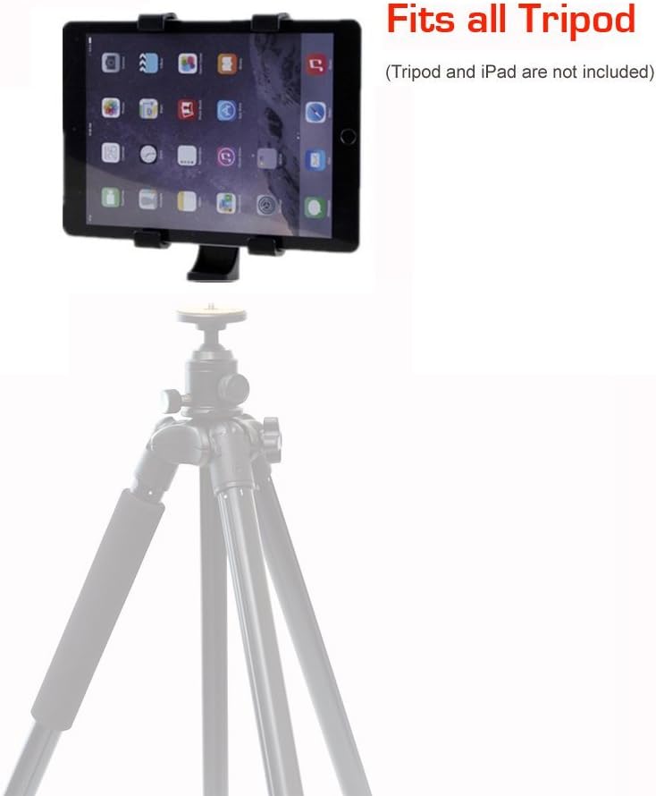 Accessory Basics 7-10" Tablet Holder w/ 1/4-20 Thread & Pistol Grip Tripod fits i Pad Pro 10.5 9.7 Air Mini Galaxy Tab (Smartphone Holder for Galaxy S22 S21 Note Phone 14 13 12 11 PRO MAX)