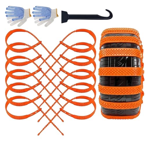 Cadenas de nieve - Tracción de nieve portátil reutilizable resistente al desgaste - Cadenas para vehículos - para viajes de vacaciones y viajes diarios