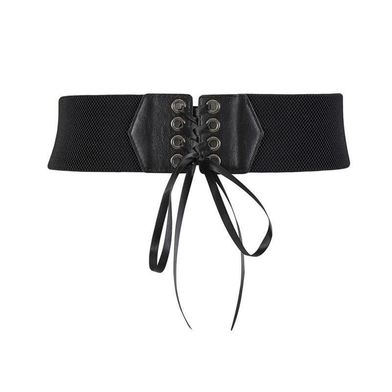 Women Stretch Elastic High Waist Belts Western Designer Wide Lace Up Corset Belt Blouse Jeans Dress Waistband
