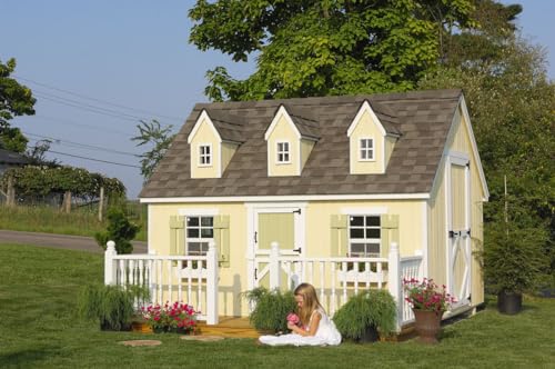Little Cottage Co. 8x10 Cape Cod Playhouse with Deck and Rail - Wood DIY Kit