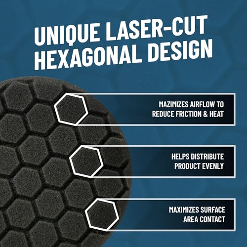 Chemical Guys Hex-Logic 6.5" Quantum Buffing Pad Black (2 Pack) - Finishing Pad for Ultra-Soft Paintwork and Final Polish - Works with Dual Action and Rotary Polishers (BUFX116HEX602) - image 3