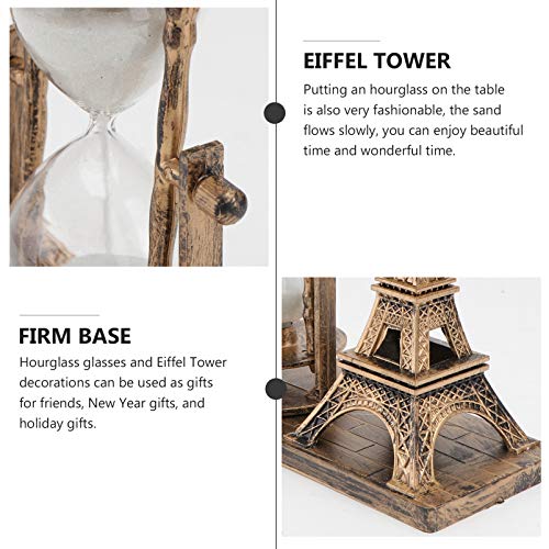 FAVOMOTO Torre Eiffel Ampulheta Areia Temporizador Areia Decoração Relógio Retrô Presentes Mesa Orna