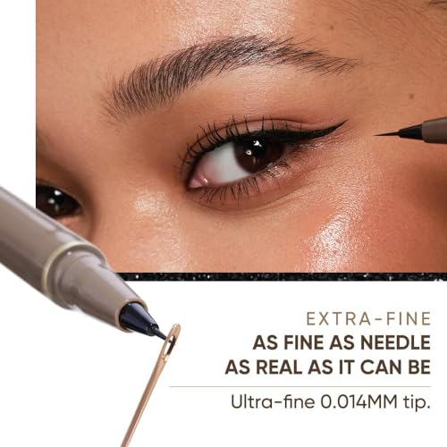 Image of JUDYDOLL Ultra-Fine Liquid Eyeliner-Precision Tip for Wing Line, Smudge-Proof, Quick-Drying, Waterproof, Easy to Get Inner Corner Lined, Hooded Eyes-Friendly (#01 Black)