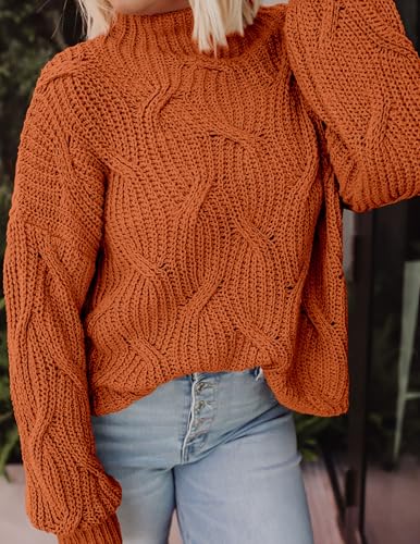 PRETTYGARDEN Women's Fall Oversized Pullover Sweaters Casual Crewneck Long Sleeve Chunky Cable Knit Tops Winter Clothing