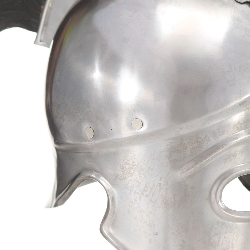 Casco de guerrero griego antiguo réplica para LARP Cosplay Histórico Recreación Acero Plata