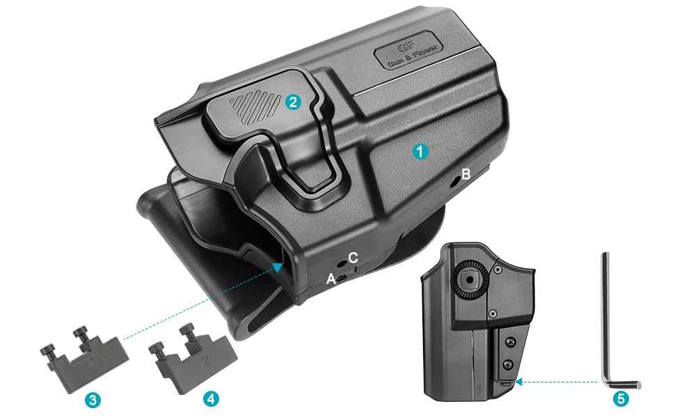 Image of G&F Compact Version Universal Adjustable Holster Small to Big Size Pistol Fit