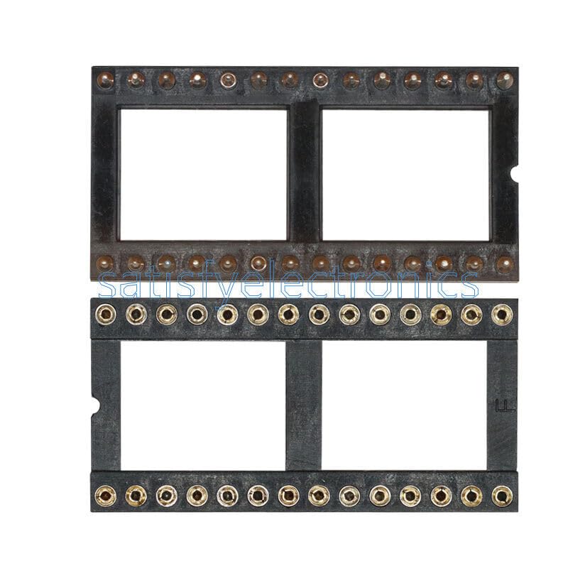 10Pcs 2.54mm Pitch 28 Pin DIP Round Pin Solder IC Socket Adaptor Wide