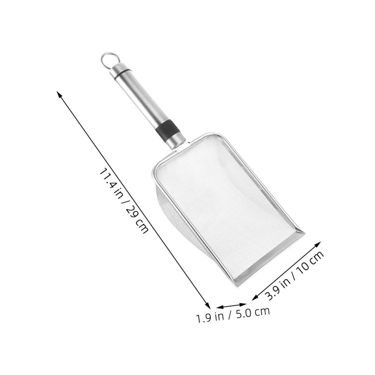 Hemoton Stainless Steel Cat Litter Scoop Non Stick Cat Litter Mesh Scooper for Efficient Cleaning Durable Litter Box Tool with Comfortable Grip for Kittens and Cats