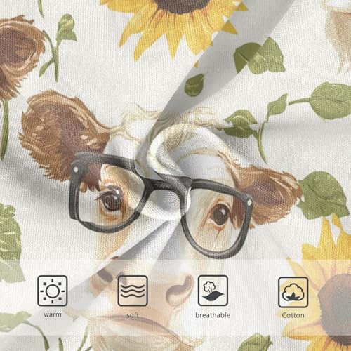 Wusikd Cute Cow Heads Girls' Underwear Cotton Sunflowers Girls Briefs Soft Toddler Underwear 2T3