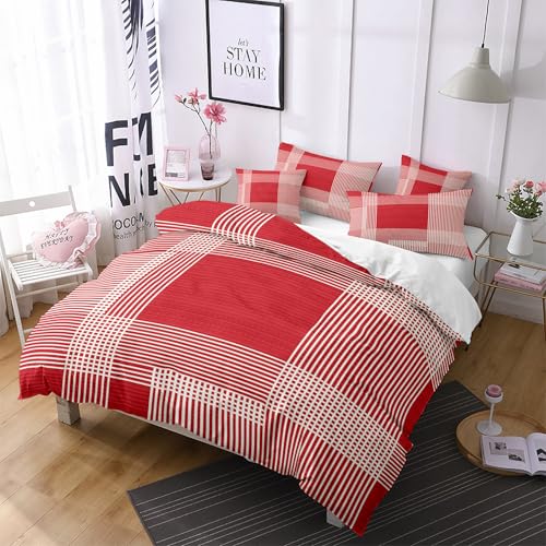 Parure de lit rayures rouges et blanches enfant | Coton doux - 3