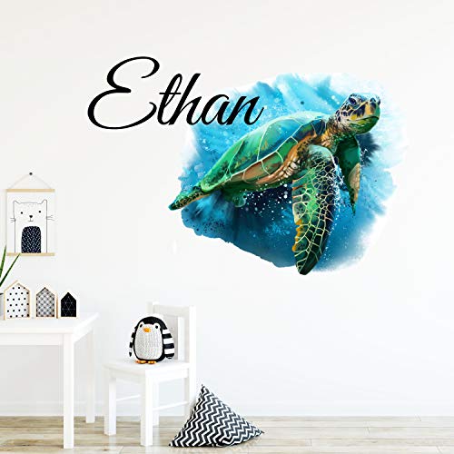 Vinilo decorativo personalizado diseño tortuga marina grande