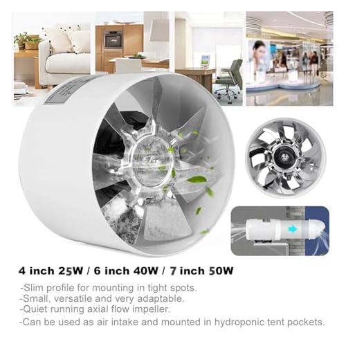 Ventilateur de conduit de 4 pouces compact et puissant pack de 2 blanc