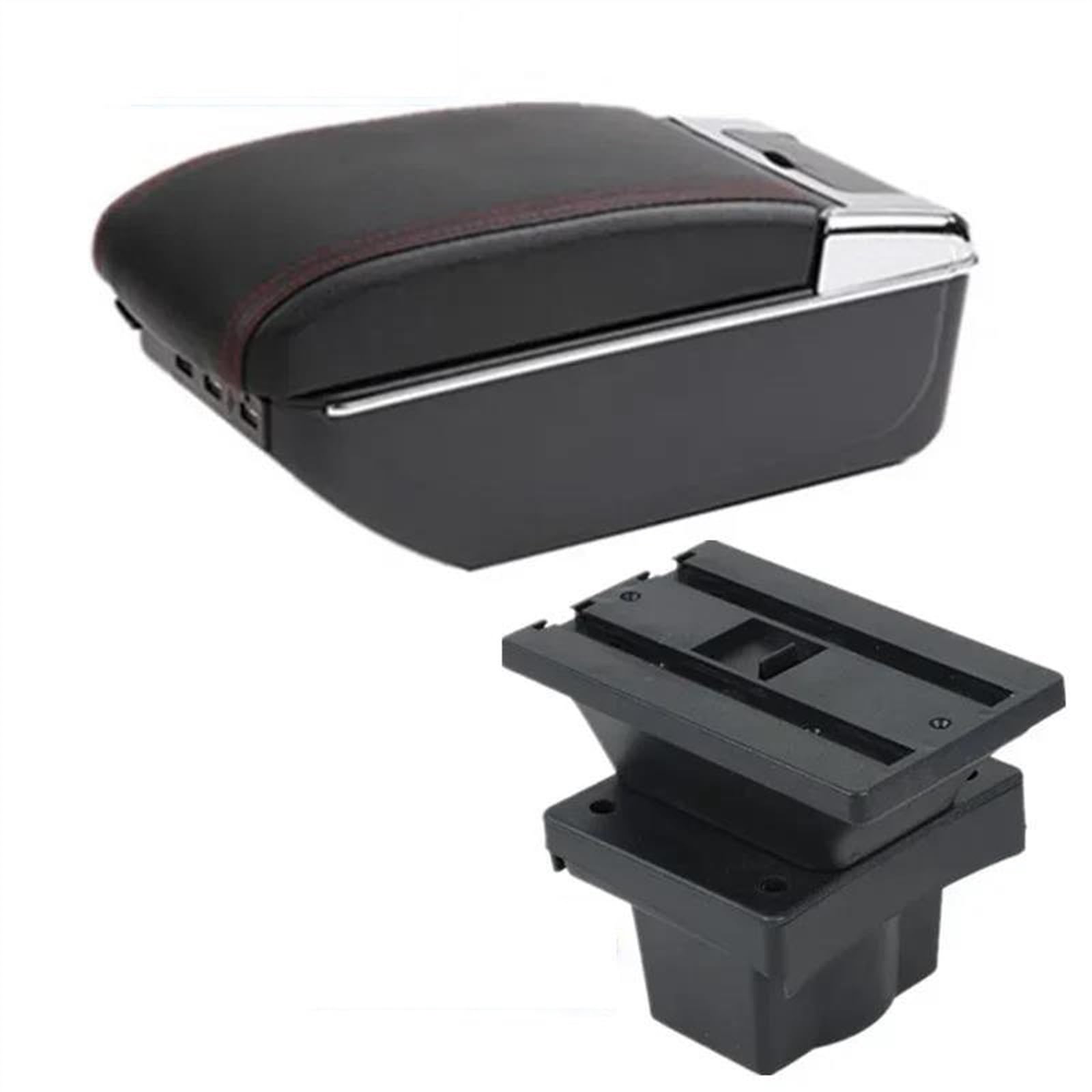 Ysdsls C Red Line 7Usb Center Console Armrest Storage Box Car Interior Parts Modification Accessories For Virtus For Polo 2019-2023