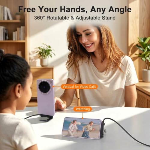 Image of Verilux 2 in 1 USB C to USB C Fast Charging Cable 65W with Foldable Stand 240W Braided Charger Cable for Gaming Office Home Traveling Use