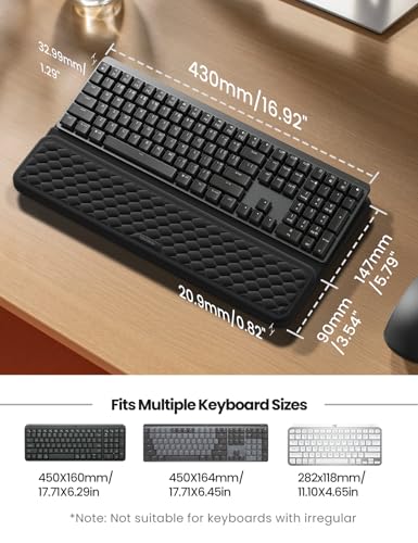 Image of Vaydeer Wrist Rest with Keyboard Stand, Computer Wrist Support Pad, Ergonomic Keyboard Riser Holder Lifter Tray with Wrist Pad, Soft Memory Foam Desk Cushion, Palm Hand Typing for Office Home School