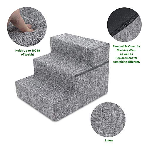 image for Best Pet Supplies Foldable Pet Steps/Stairs with CertiPUR-US Certified