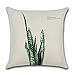 Aremetop Throw Pillow Covers Tropical Green Leaf Plant Dercorative Cotton Linen Throw Pillow Case Cushion Cover Protector 18 x 18 Inches for Home Sofa Couch,Set of 4 (4 Pack Green Fern)