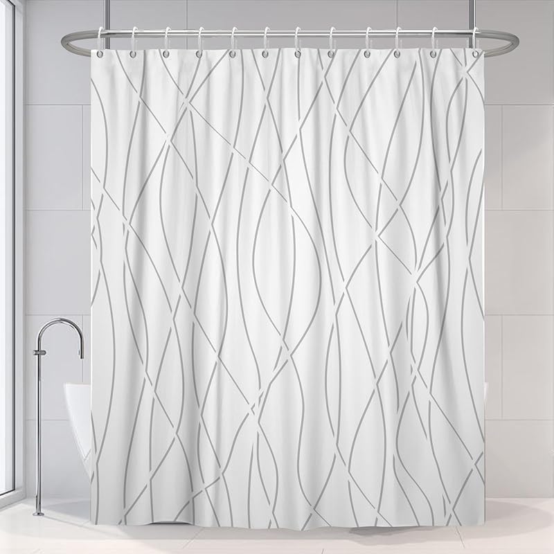 Rideau de douche bohème gris ombré pour transformer votre rituel de bain quotidien