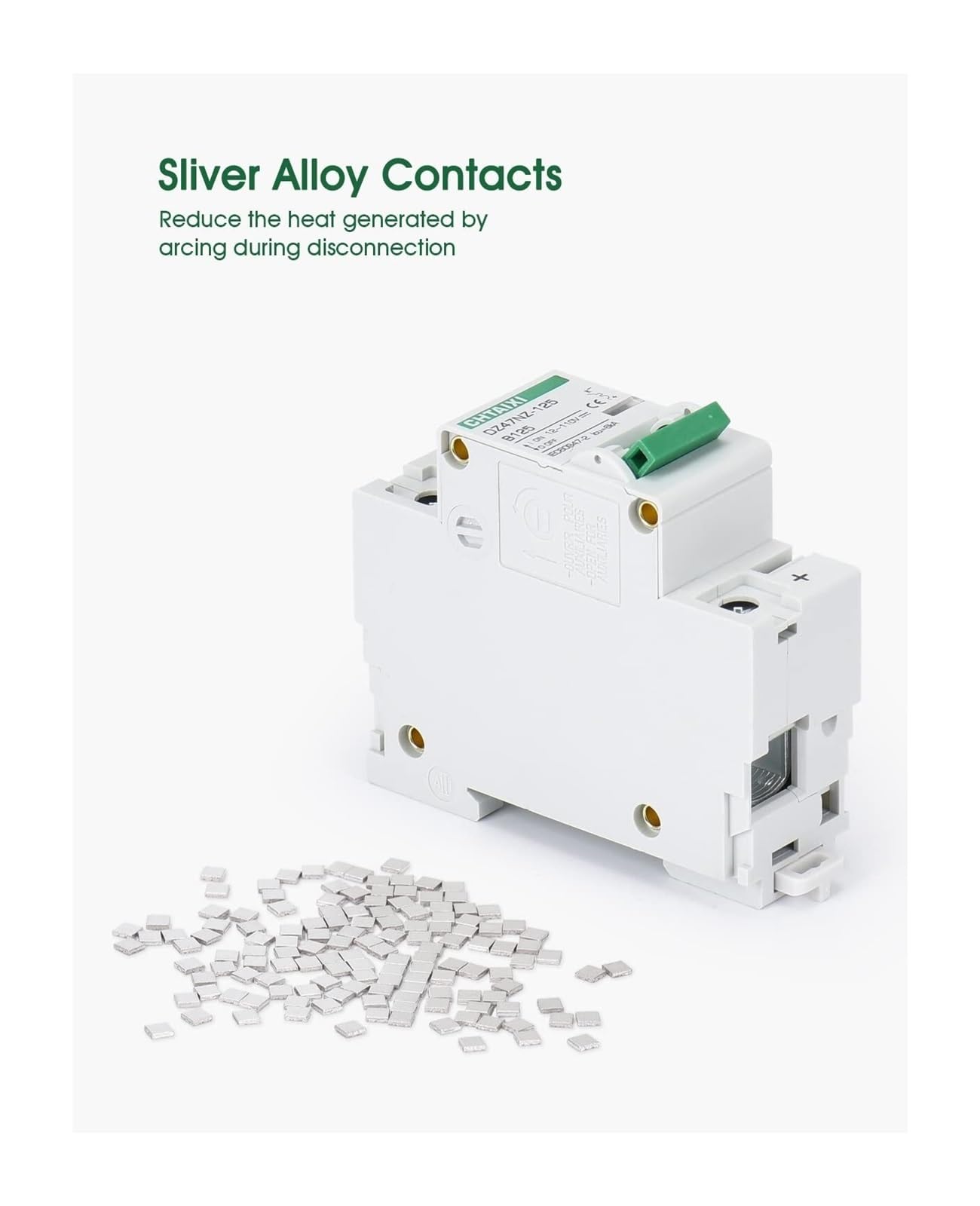 Miniaturowy wyłącznik 12 V-110 V DC 125 A 2P ochraniacz na wyłącznik akumulatora, termiczny, magnetyczny uchwyt na szynę DIN (47nz125-b-100 A, 1 biegun)