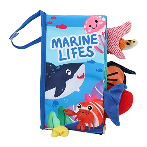 Livro de rabo de bebê, livro de pano de bebê de exploração sensorial 3D macio seguro enrugado para j