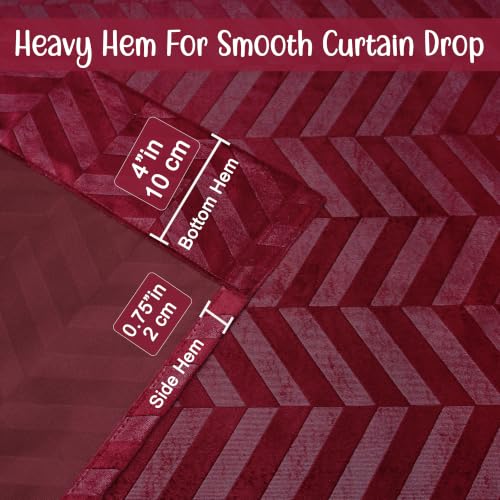Image of 100% Room Darkening Long Door Curtains 9 Feet, Maroon