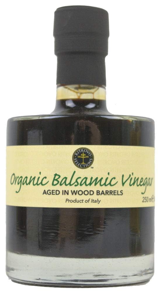 Sofia Private Label Organic Balsamic Vinegar - 250ml (8.5 Fl Oz) Glass Bottle Aged Balsamic Vinegar of Modena Italy (Dark Balsamic Vinegar)