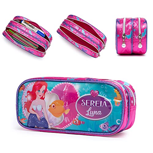 Kit Mochila Rodinhas Lancheira Infantil Estojo Viagem