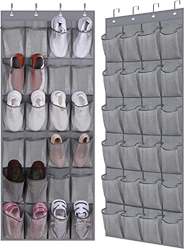 بريتزكر منظم احذية شبكي جيد التهوية كبير 24 جيب، رف خزانة مع...