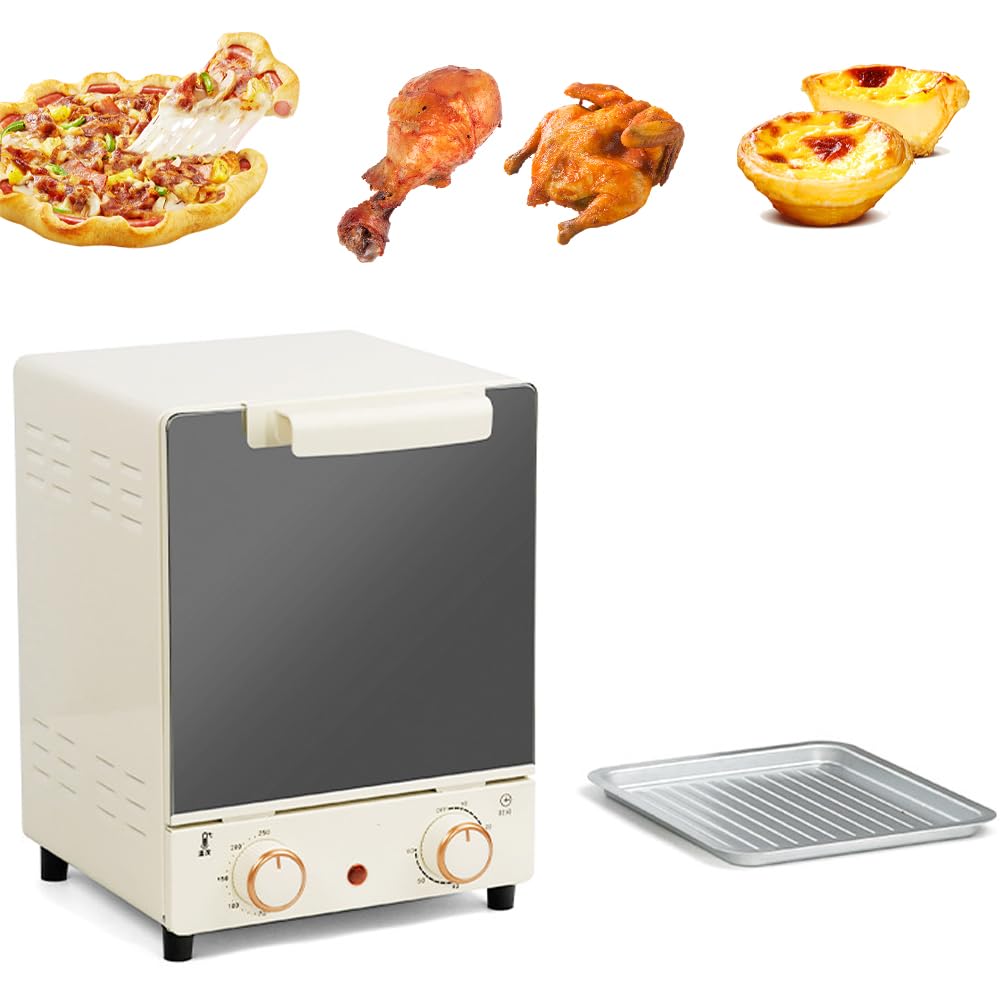 Pionowy piekarnik nablatowy, ulepszony wielofunkcyjny piekarnik z rożnem o pojemności 15 litrów z regulowaną temperaturą 70–250 ℃, 3-poziomowy inteligentny piekarnik konwekcyjny timerem 60 minut