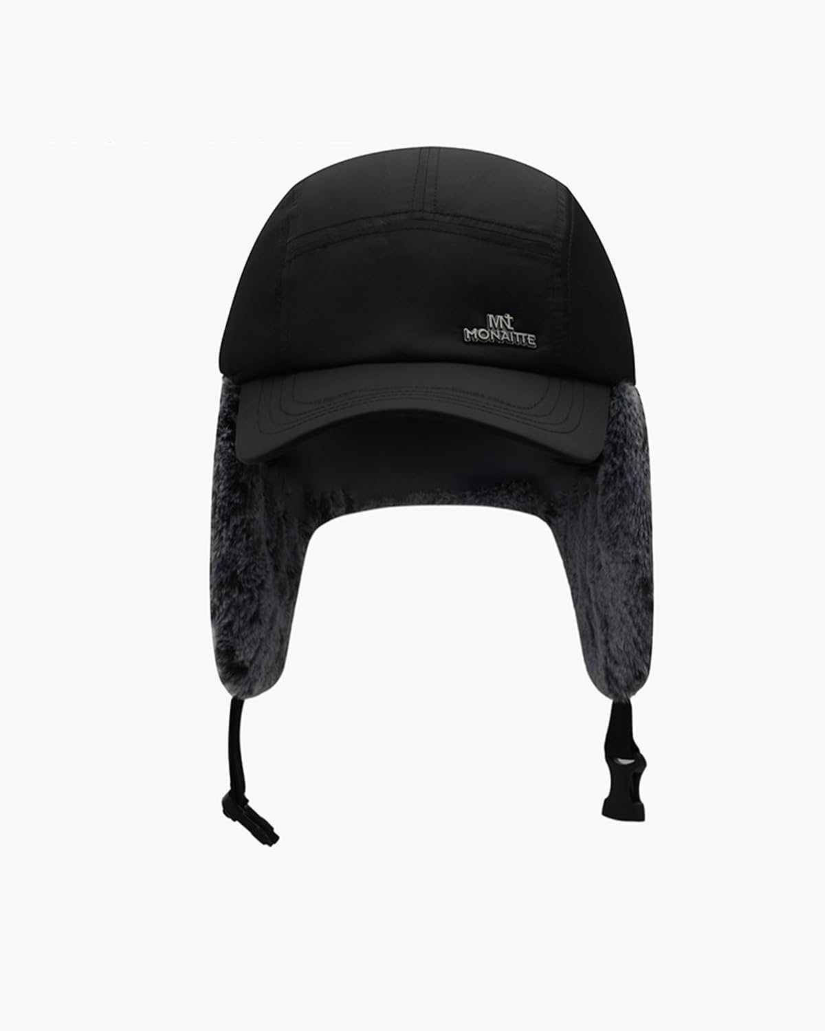 Winter Ear Flap Hat, Fleece Lined Trapper Cap, Black