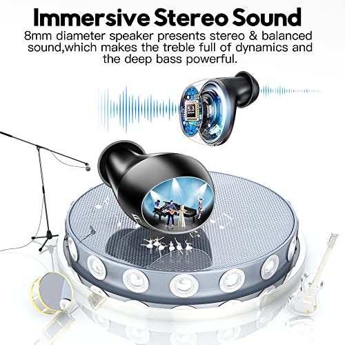kurdene-Wireless-Earbuds-with-Wireless-Charging-CaseLED-Power-DisplayDeep-Bass-Ear-BudIPX7-Waterproof-Bluetooth-Headphones-with-Mics-Call-Noise-Cancelling-for-WorkSports-Black