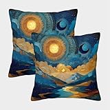 NGGADIWEG Impresión 3D Montaña Fundas De Cojines Modernas Juego Cuadrado Funda De Almohada De 2 Funda ExteriorFundas De Almohada para Patio Balcón Jardín Sofá 50x50cm