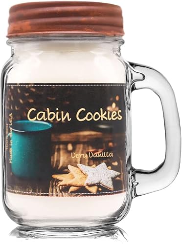 Mountain Kettle - Vela en tarro de cera con galletas de cabina, vela perfumada, día de Navidad, decoración de otoño, alivio de la ansiedad y el