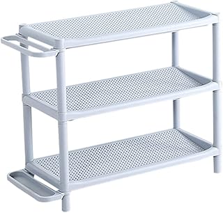 organizer do przechowywania butów 3-poziomowy Mały Stojak Na Buty Nowoczesny Organizer Na Buty Półka Z Uchwytem Na Parasol Plastikowy Organizer Do Przedpokoju (Color : Szary)