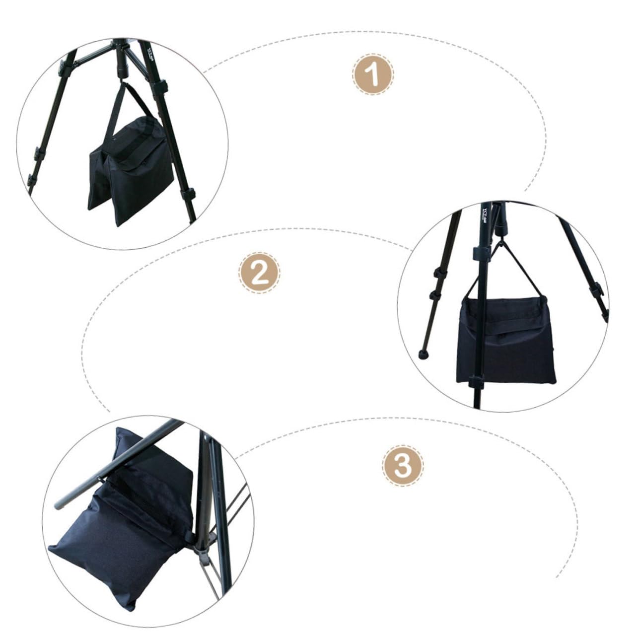 ARTIBETTER 2pcs Balance Sandbag Photo Studio Sandbags Studio Weight Bag Weight Sandbag Balanced Sandbags Sports Sandbag Light Stands Sandbag Video Sandbag Film Sandbag 600d Oxford Cloth Black