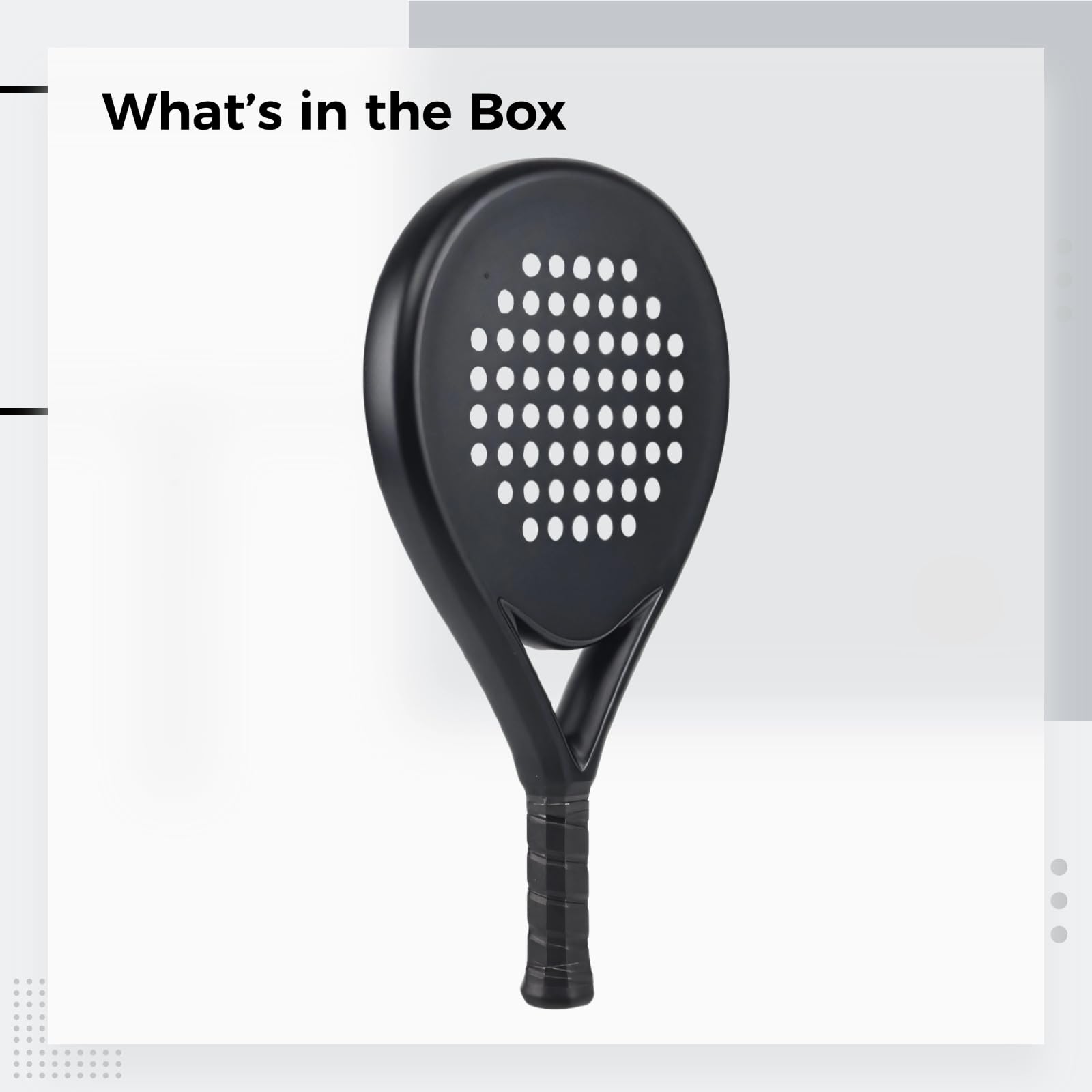 Racchetta da paddle leggera in fibra di carbonio, ideale per tutti i tipi di campo, con custodia protettiva, ottima idea regalo per tennis