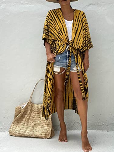 Image of Kaftan Dresses for Women Plus Size Summer Beach Dress with Print and Swim Cover Ups