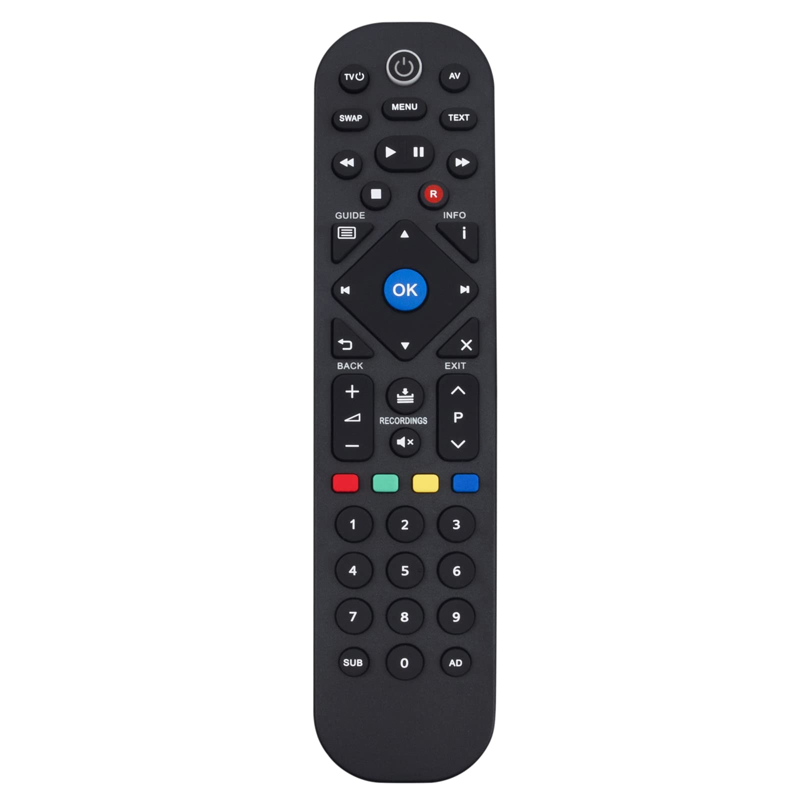 VINABTY1.TMR.RMC1655 Replacement Remote Control Suitable for Manhattan Freeview HD Recorder T2·R T2-R T2R