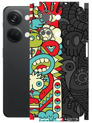 Image of AtOdds - Full Body Back Screen Guard Protector Film - Lamination Wrap Skin Sticker Compatible with ONEPLUS NORD 3 (5G) | Scratchproof Matte Finish (Graffiti50)